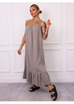 SUKIENKA MAXI MUŚLINOWA Z FALBANĄ- FANGO ze sklepu olika.com.pl w kategorii Sukienki - zdjęcie 181952720