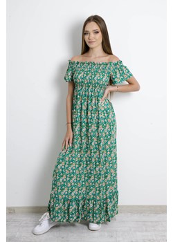 SUKIENKA MAXI W KWIATY - ZIELONA ze sklepu olika.com.pl w kategorii Sukienki - zdjęcie 181952763
