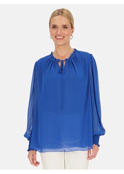 Szafirowa bluzka damska z szyfonu Potis & Verso Emily ze sklepu Eye For Fashion w kategorii Bluzki damskie - zdjęcie 181953251