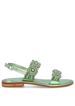 Eleganckie zdobne sandały - LEJADE 3755 PISTACJOWE ze sklepu Tymoteo.pl - sklep obuwniczy w kategorii Sandały damskie - zdjęcie 181953964