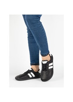 Buty skórzane damskie JOKER BLACKORWHITE czarne – minimalistyczne sneakersy od Olivier ze sklepu butyolivier w kategorii Półbuty damskie - zdjęcie 181955080