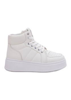 Evento Wysokie Sneakersy Damskie Na Platformie Białe ze sklepu ButyModne.pl w kategorii Buty sportowe damskie - zdjęcie 181955364