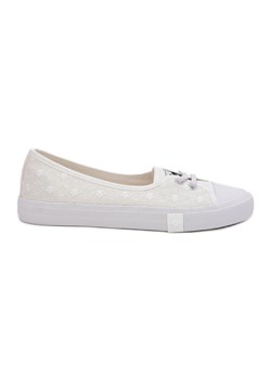 Tenisówki Trampki Damskie Z Haftem Lee Cooper LCW-25-31-3447L Białe ze sklepu ButyModne.pl w kategorii Trampki damskie - zdjęcie 181955381