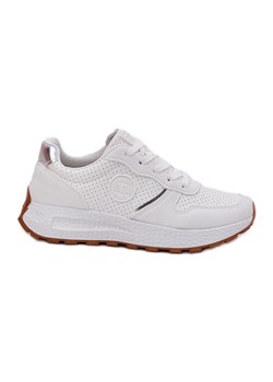 Sneakersy Damskie Na Platformie Big Star RR274487 Hi-Poly System Białe ze sklepu ButyModne.pl w kategorii Buty sportowe damskie - zdjęcie 181955391