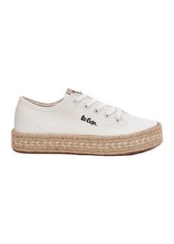 Trampki Damskie Z Plecionką Lee Cooper LCW-25-44-3217 Białe ze sklepu ButyModne.pl w kategorii Espadryle damskie - zdjęcie 181955470