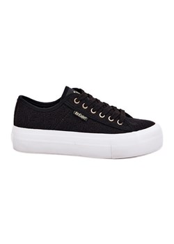 Trampki Damskie Z Koronką Lee Cooper LCW-25-31-3439L Czarne ze sklepu ButyModne.pl w kategorii Trampki damskie - zdjęcie 181955474