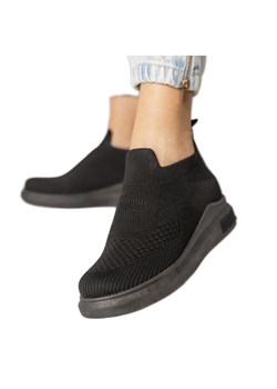 Czarne sneakersy skarpetkowe wsuwane ze sklepu ButyModne.pl w kategorii Buty sportowe damskie - zdjęcie 181955633