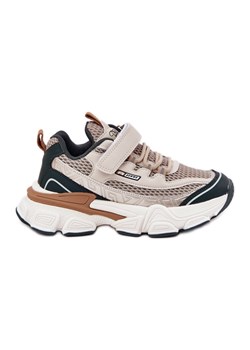 Sneakersy Buty Sportowe Dziecięce Na Rzep Beżowe beżowy ze sklepu ButyModne.pl w kategorii Buty sportowe dziecięce - zdjęcie 181955704