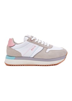 Zamszowe Sneakersy Damskie Big Star RR274A047 HI-POLY System Beżowo-Białe beżowy ze sklepu ButyModne.pl w kategorii Buty sportowe damskie - zdjęcie 181955772