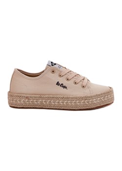 Trampki Damskie Z Plecionką Lee Cooper LCW-25-44-3215 Beżowe beżowy ze sklepu ButyModne.pl w kategorii Trampki damskie - zdjęcie 181955891