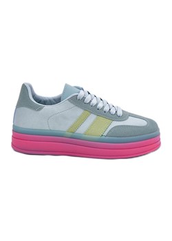 Niskie Sneakersy Na Platformie Niebieskie ze sklepu ButyModne.pl w kategorii Buty sportowe damskie - zdjęcie 181955931