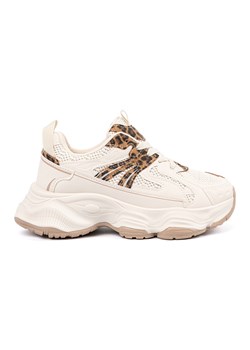 Sneakersy damskie na grubej podeszwie w panterkę beżowy ze sklepu ButyModne.pl w kategorii Buty sportowe damskie - zdjęcie 181956073