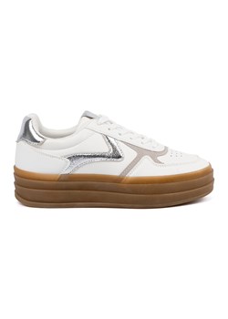 Shelvt Damskie białe sneakersy ze srebrnymi wstawkami ze sklepu ButyModne.pl w kategorii Buty sportowe damskie - zdjęcie 181956211