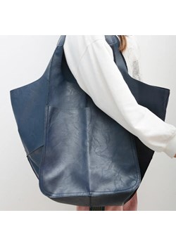 Duża torba shopper z kieszenią - Niebieski ze sklepu Intimica.pl w kategorii Torby Shopper bag - zdjęcie 181960214