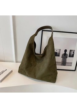 Zamszowa torebka na ramię - Zielony ze sklepu Intimica.pl w kategorii Torby Shopper bag - zdjęcie 181960313