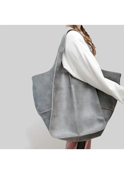 Duża torba shopper z kieszenią - Szary ze sklepu Intimica.pl w kategorii Torby Shopper bag - zdjęcie 181960321