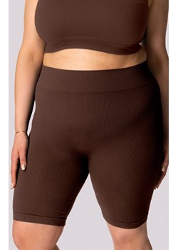 Mona kolarki damskie w kolorze caffe Ribbed Plus Size, Kolor caffe, Rozmiar 2XL, Mona ze sklepu Primodo w kategorii Szorty - zdjęcie 181962333