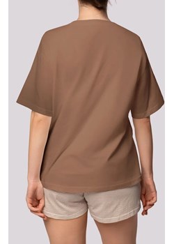 Mona bawełniana piżama damska plus size Stripe Short Sleeve, Kolor ecru-karmelowy, Rozmiar 2XL, Mona ze sklepu Primodo w kategorii Piżamy damskie - zdjęcie 181962390