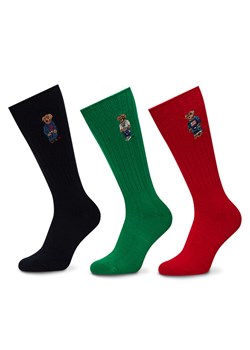 Polo Ralph Lauren Zestaw 3 par wysokich skarpet męskich 449973049001 Kolorowy ze sklepu MODIVO w kategorii Skarpetki męskie - zdjęcie 181964710