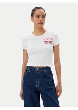 HUGO T-Shirt Delanor_2 50539132 Biały Cropped Fit ze sklepu MODIVO w kategorii Bluzki damskie - zdjęcie 181964791