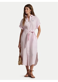 Polo Ralph Lauren Sukienka koszulowa 211965843001 Różowy Regular Fit ze sklepu MODIVO w kategorii Sukienki - zdjęcie 181964792