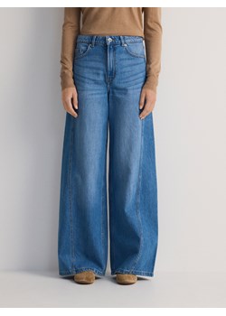 Reserved - Jeansy wide leg z przeszyciami - niebieski ze sklepu Reserved w kategorii Jeansy damskie - zdjęcie 181966010