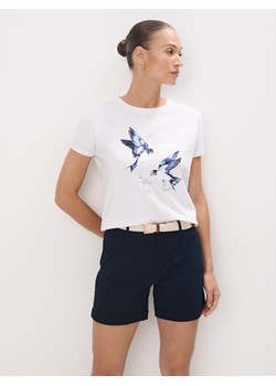 Mohito - T-shirt z nadrukiem - kremowy ze sklepu Mohito w kategorii Bluzki damskie - zdjęcie 181966201
