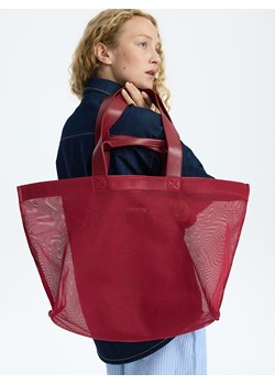 Reserved - Siateczkowa torebka shopper - karminowy ze sklepu Reserved w kategorii Torby Shopper bag - zdjęcie 181966591