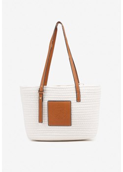 Beżowa Torebka Typu Shopperka z Szydełkowego Materiału z Bawełny Saverezae ze sklepu renee.pl w kategorii Torby Shopper bag - zdjęcie 181968260