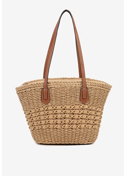 Ciemnobeżowa Pleciona Torebka Typu Shopper Ulolana ze sklepu renee.pl w kategorii Torby letnie - zdjęcie 181968302