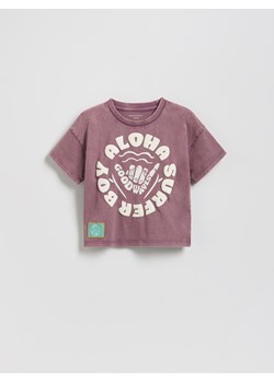 Reserved - Bawełniany t-shirt oversize - fioletowy - id: 460ED-48X - marki Reserved - 181969990 Reserved - Bawełniany t-shirt oversize - fioletowy ze sklepu Reserved w kategorii T-shirty chłopięce - zdjęcie 181969990