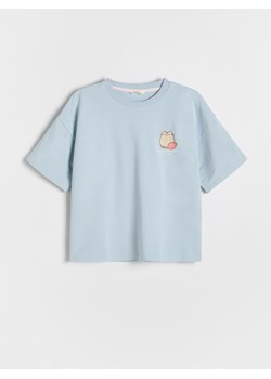 Reserved - T-shirt z nadrukiem Pusheen - jasnoniebieski ze sklepu Reserved w kategorii Bluzki dziewczęce - zdjęcie 181970112