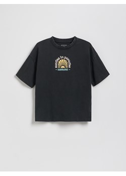 Reserved - Bawełniany t-shirt oversize - czarny ze sklepu Reserved w kategorii T-shirty chłopięce - zdjęcie 181970114