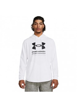Męska bluza dresowa nierozpinana z kapturem Under Armour UA Rival Terry Graphic Hood - biała ze sklepu Sportstylestory.com w kategorii Bluzy męskie - zdjęcie 181970560