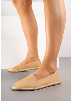 Ciemnobeżowe Espadryle Balerinki z Ozdobnymi Przeszyciami Firavione ze sklepu born2be.pl w kategorii Espadryle damskie - zdjęcie 181972944