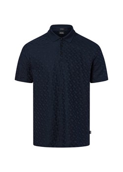BOSS Męska koszulka polo - H-Pack 80 Mężczyźni Bawełna granatowy wypukły wzór tkaniny ze sklepu vangraaf w kategorii T-shirty męskie - zdjęcie 181981083
