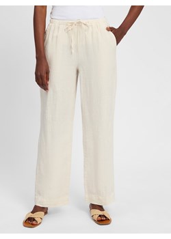 Marc O'Polo Lniane spodnie Kobiety len écru jednolity ze sklepu vangraaf w kategorii Spodnie damskie - zdjęcie 181981343