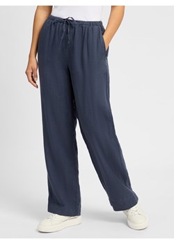 Marc O'Polo Lniane spodnie Kobiety len granatowy jednolity ze sklepu vangraaf w kategorii Spodnie damskie - zdjęcie 181981344