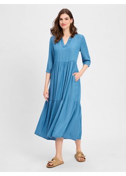 Marie Lund Sukienka damska Kobiety Lyocell niebieski jednolity ze sklepu vangraaf w kategorii Sukienki - zdjęcie 181981381
