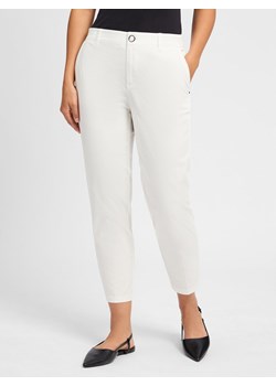 Street One Damskie spodnie materiałowe Kobiety Bawełna biały jednolity ze sklepu vangraaf w kategorii Spodnie damskie - zdjęcie 181981391