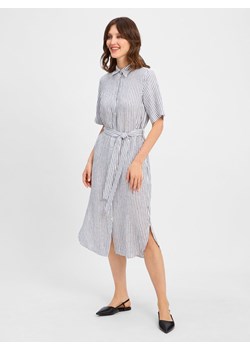 Gant Lniana sukienka damska Kobiety len granatowy w paski - id: 794032-0001-00340 - marki Gant - 181981440 Gant Lniana sukienka damska Kobiety len granatowy w paski ze sklepu vangraaf w kategorii Sukienki - zdjęcie 181981440