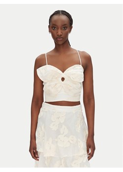 ACCESS FASHION Top 53-2120-558 Écru Slim Fit ze sklepu MODIVO w kategorii Bluzki damskie - zdjęcie 181984171