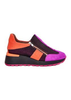 Skórzane Sneakersy Na Koturnie Maciejka 06853-15 Czarne ze sklepu ButyModne.pl w kategorii Buty sportowe damskie - zdjęcie 181984961