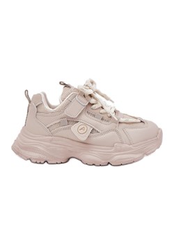 Inna Sneakersy Dziecięce Na Platformie Beżowe beżowy ze sklepu ButyModne.pl w kategorii Buty sportowe dziecięce - zdjęcie 181985162