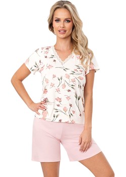 Donna piżama damska z wiskozy w kwiaty Amaris 1/2, Kolor ecru-różowy, Rozmiar S, Donna ze sklepu Primodo w kategorii Piżamy damskie - zdjęcie 181986532