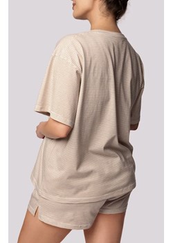 Mona bawełniana piżama damska ecru Stripe Short Sleeve, Kolor ecru, Rozmiar L, Mona ze sklepu Primodo w kategorii Piżamy damskie - zdjęcie 181986564