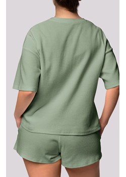 Mona bawełniana piżama damska pistacjowa Cozy Short Sleeve Plus Size, Kolor pistacjowy, Rozmiar 2XL, Mona ze sklepu Primodo w kategorii Piżamy damskie - zdjęcie 181986600