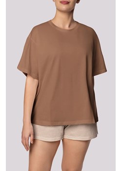 Mona bawełniana piżama damska karmel Stripe Short Sleeve, Kolor ecru-karmelowy, Rozmiar S, Mona ze sklepu Intymna w kategorii Piżamy damskie - zdjęcie 181987102