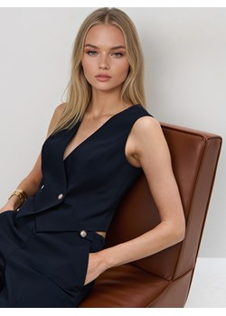 Mohito - Elegancka granatowa kamizelka - granatowy ze sklepu Mohito w kategorii Kamizelki damskie - zdjęcie 181990893