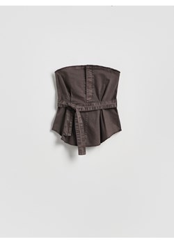 Reserved - Top z paskiem - dark grey jeans ze sklepu Reserved w kategorii Bluzki damskie - zdjęcie 181991641